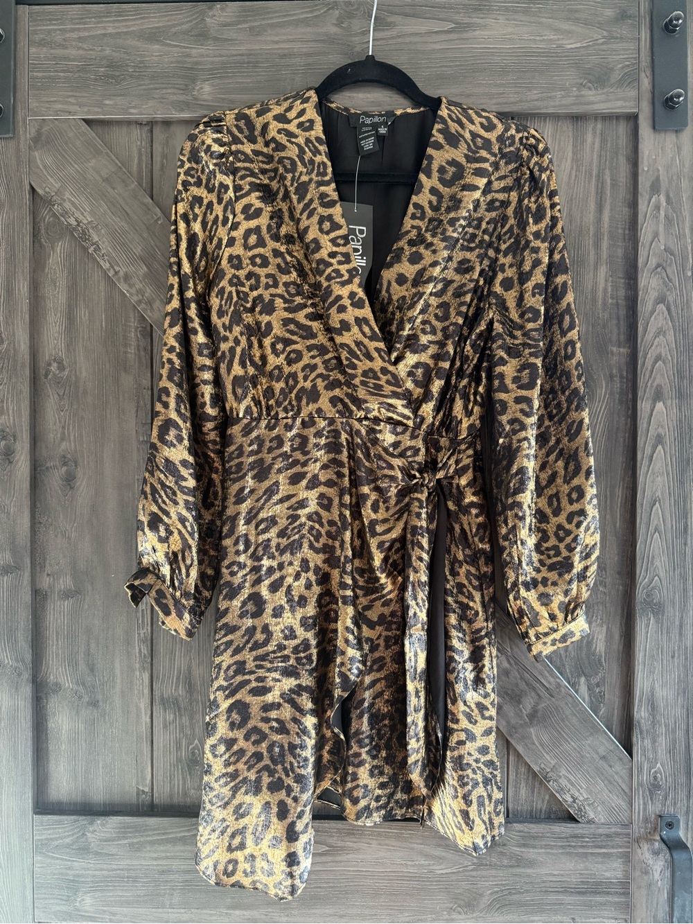 Papillon Blanc Leopard Print Mini Dress in Brown and Black
